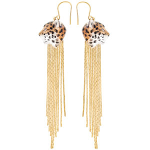 Boucles d'oreilles Nach Léopard Franges
