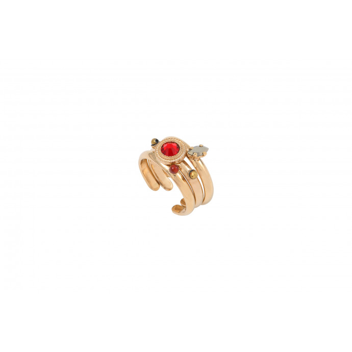 Bague Satellite Fujita Rouge