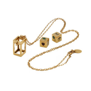 Collier LA2L Sacha amulette cages dés