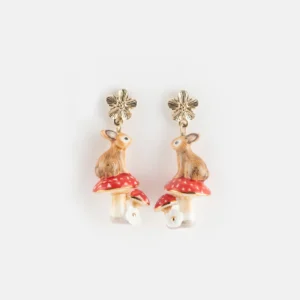 Boucles d’oreilles Nach Lapin et Champignons