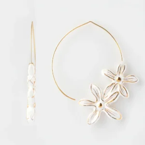 Boucles d’oreilles Nach Fleurs d'Erine Blanche